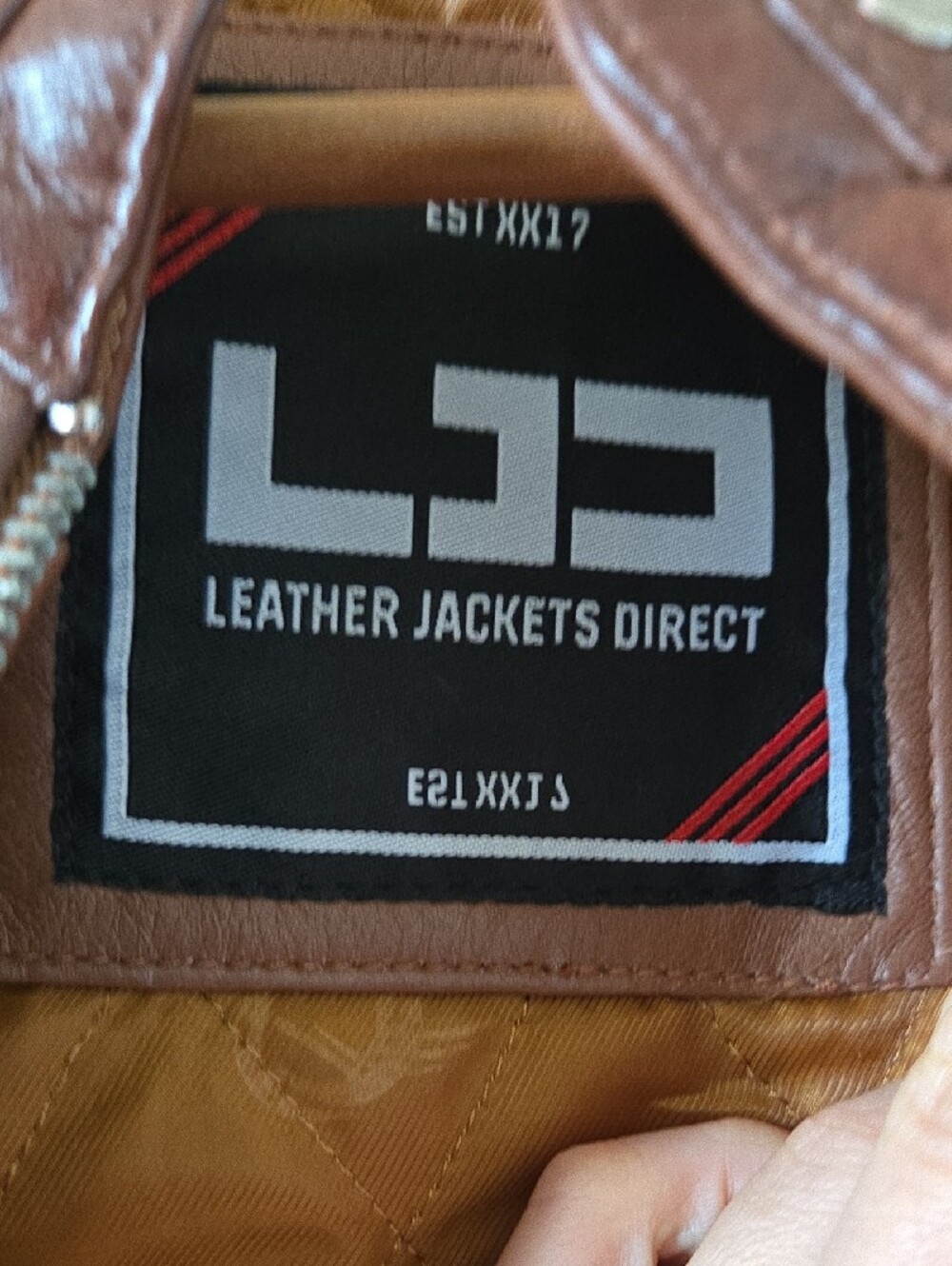 Men's Brown Leather Motorcycle Jacket - Classic Biker Style - Picture 4 of 13